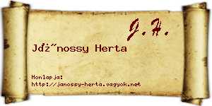 Jánossy Herta névjegykártya
